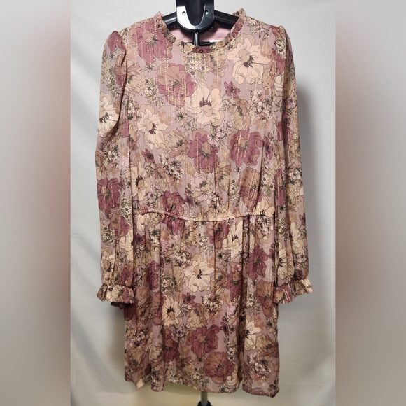 Dresses & Skirts - Andree Elegant Floral Long Sleeve Dress-Size 2X